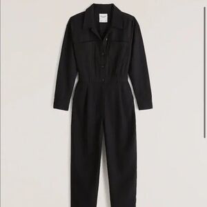 Black Long Sleeve A&F Utility Jumpsuit (size small, short length)